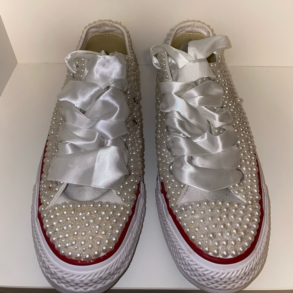 Women's Pearl Embellished Converse Sneakers